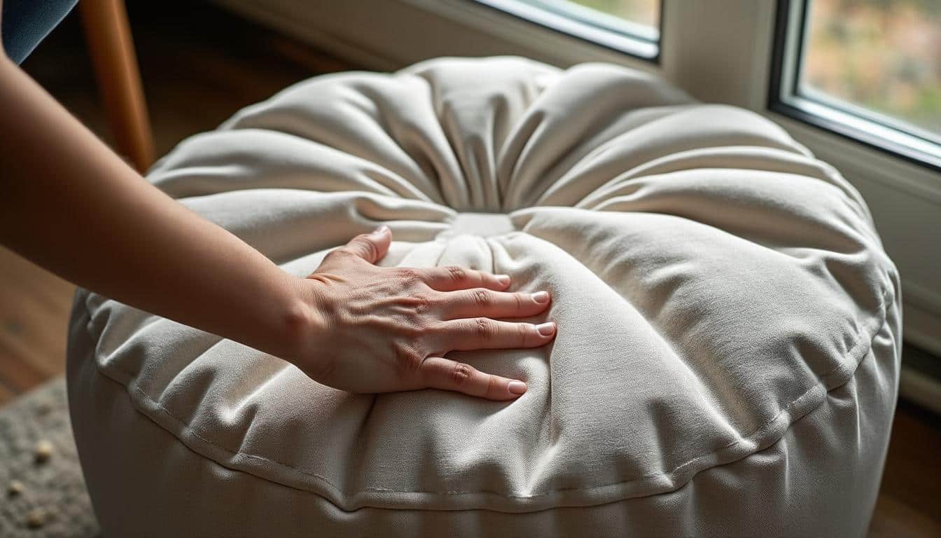 Comment protéger un pouf en tissu fragile dans un salon