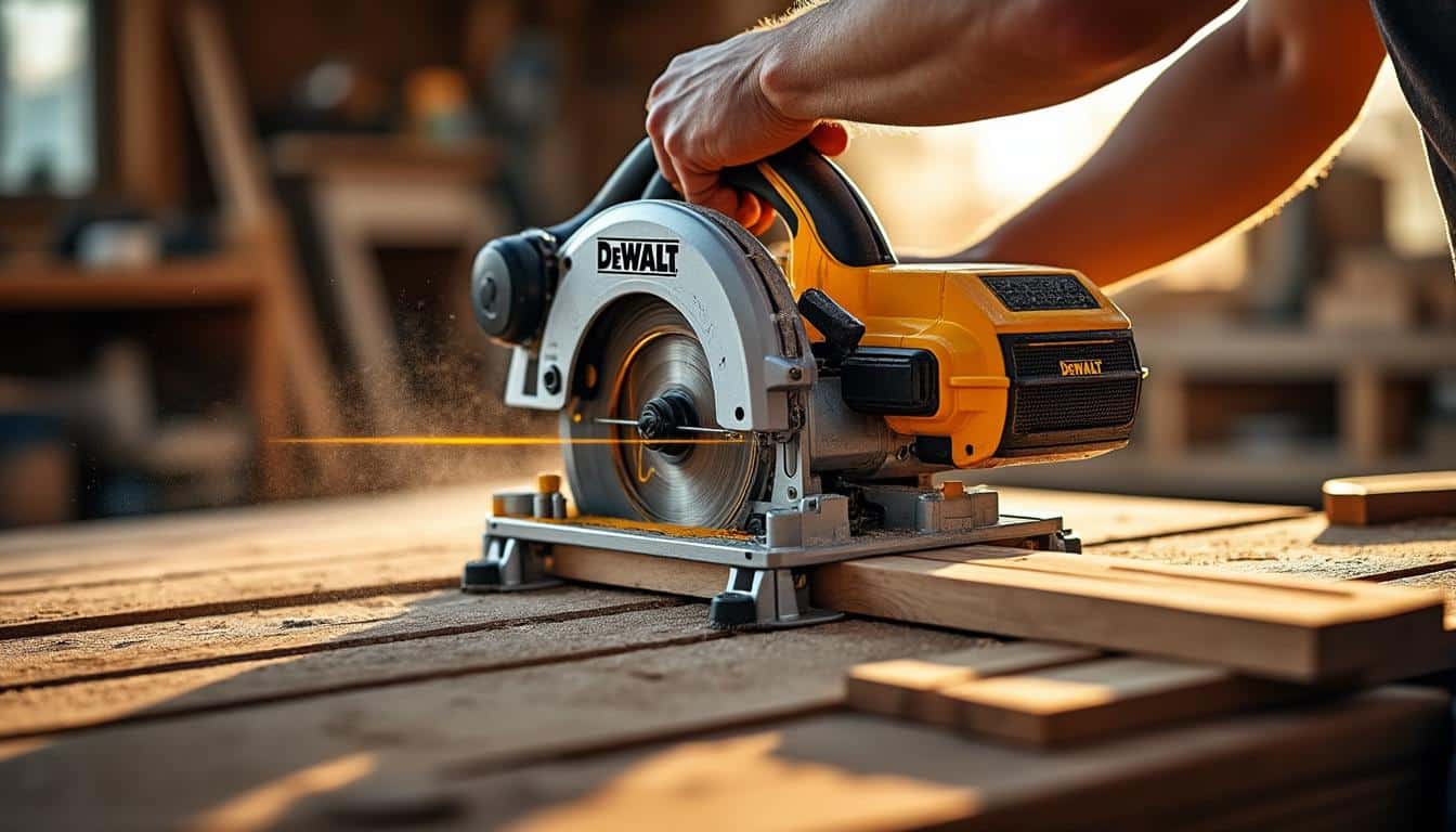 Illustration: Les caractéristiques techniques qui font la différence sur la scie radiale Dewalt