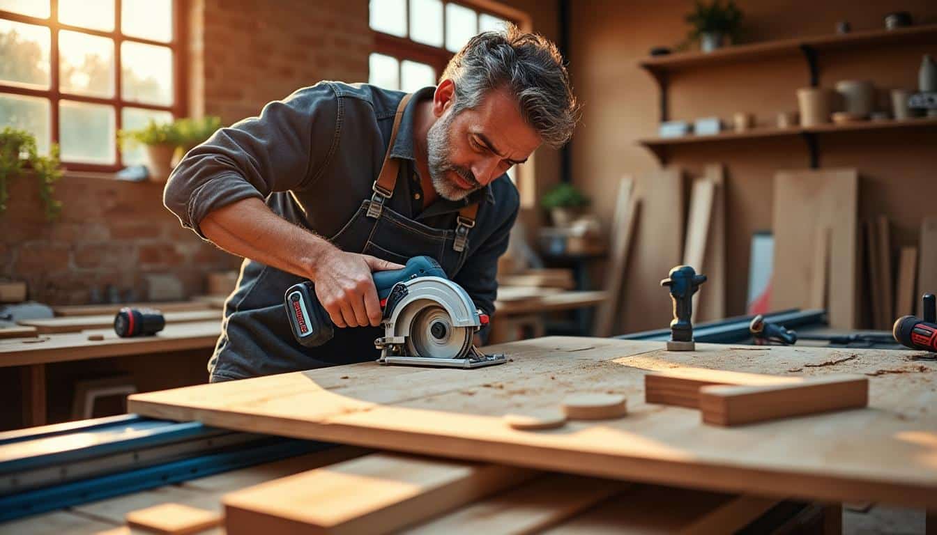 Illustration: Pourquoi opter pour la scie circulaire Bosch 18V avec rail dans vos travaux ?