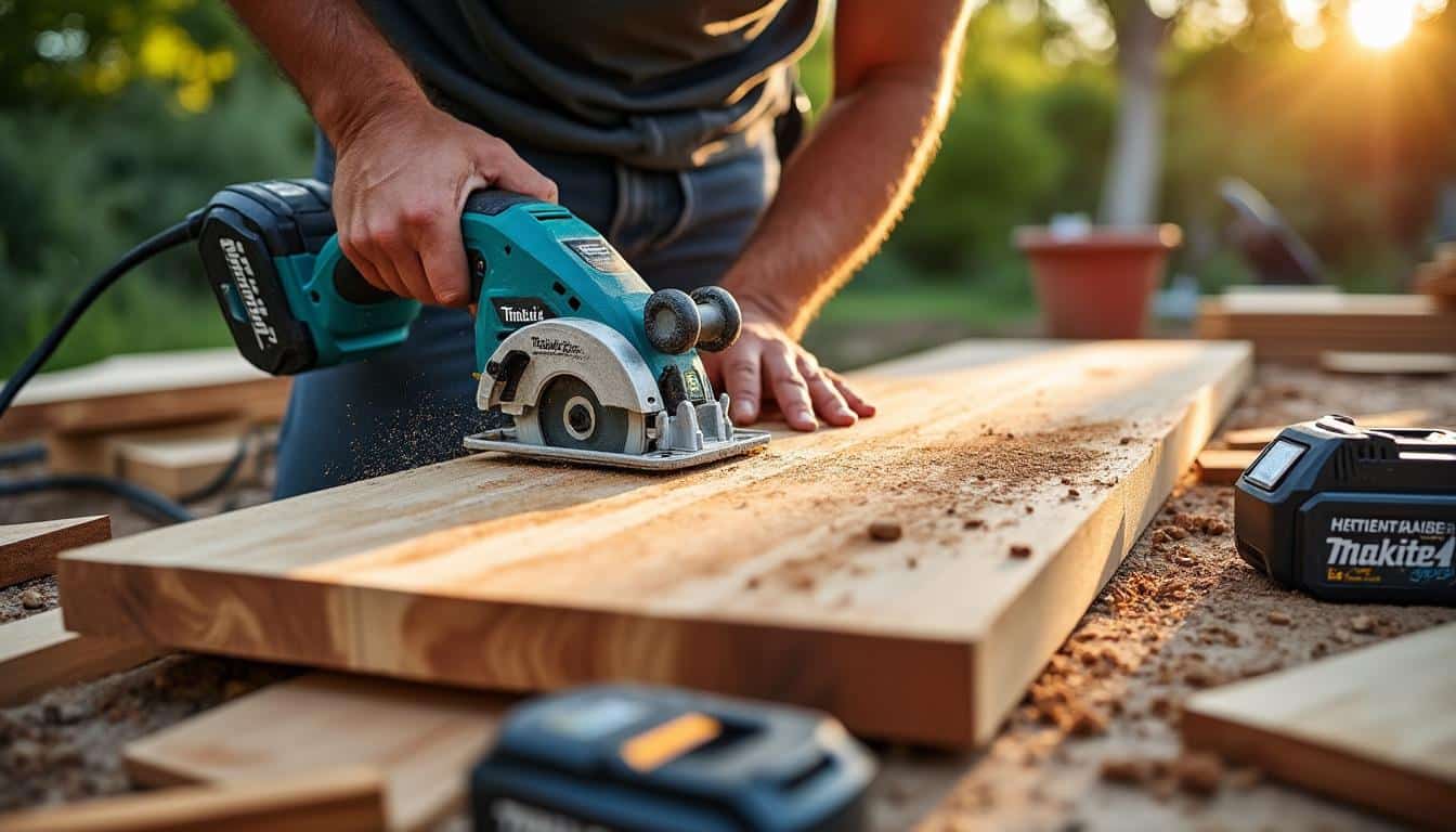 Scie plongeante Makita sur batterie : précision et liberté de coupe