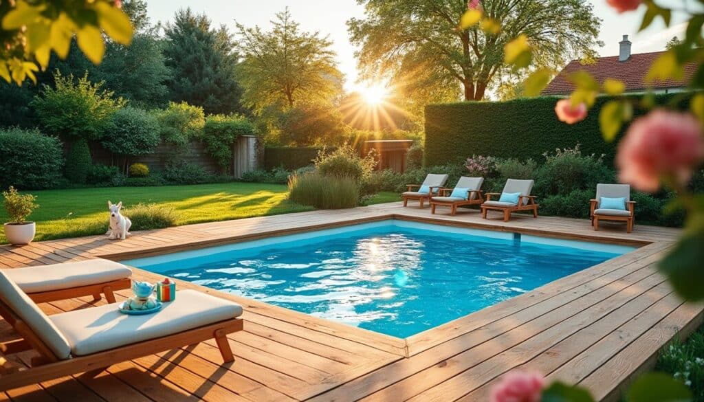 Piscine hors sol en bois 10m2 : charme naturel et installation facile