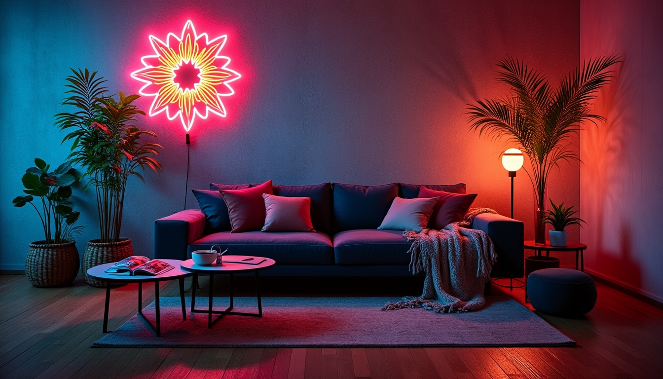 Lampe néon murale : déco lumineuse et design unique